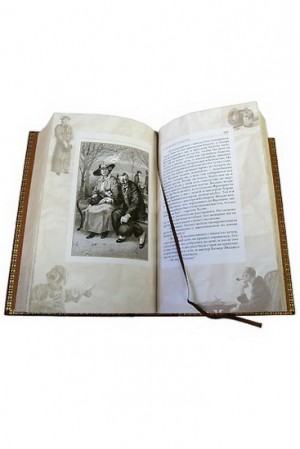 Иллюстрация к кожаной книге "Приключения Шерлока Холмса"