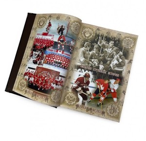 "Хоккей. Великое наследие" подарочное издание в развороте с фото команд